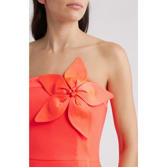 NWT Lilly Pulitzer Anasophia Rosette Strapless Maxi Dress Sz 16 Cane Coral Pink - Picture 4 of 13